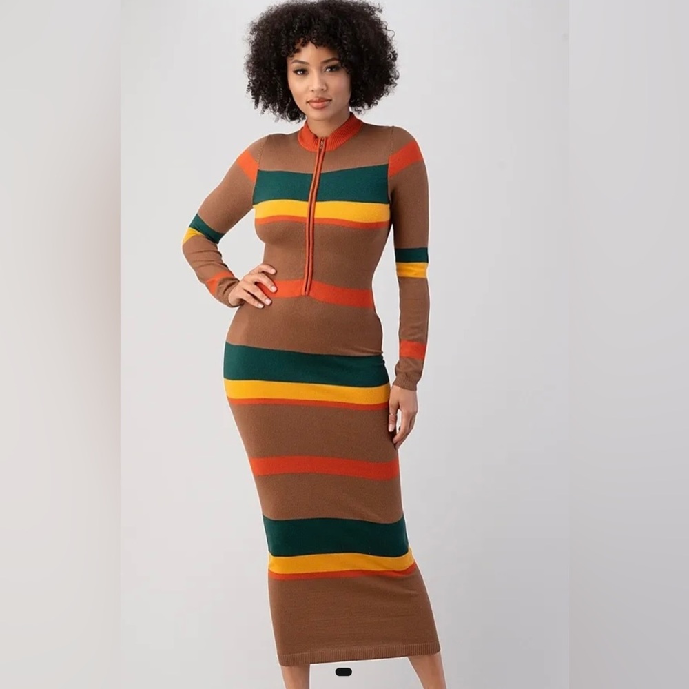 Multi-Colored Sweater Dress - Picture 5 of 5